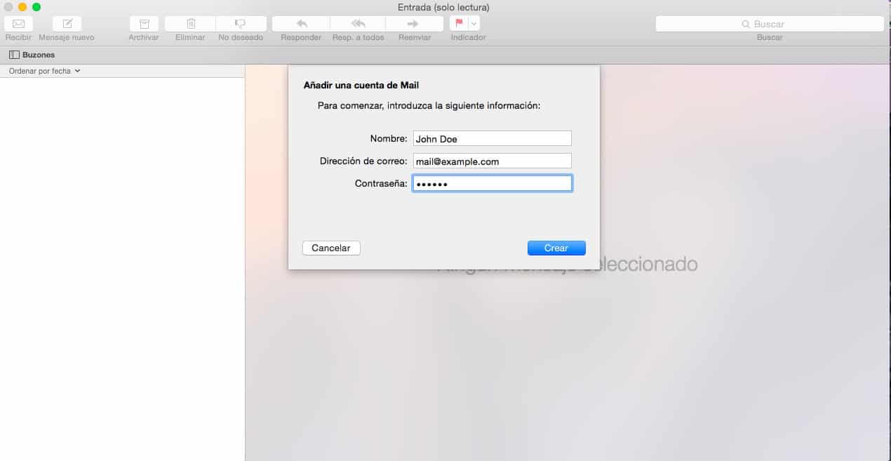 Accés mitjançant Apple Mail 2