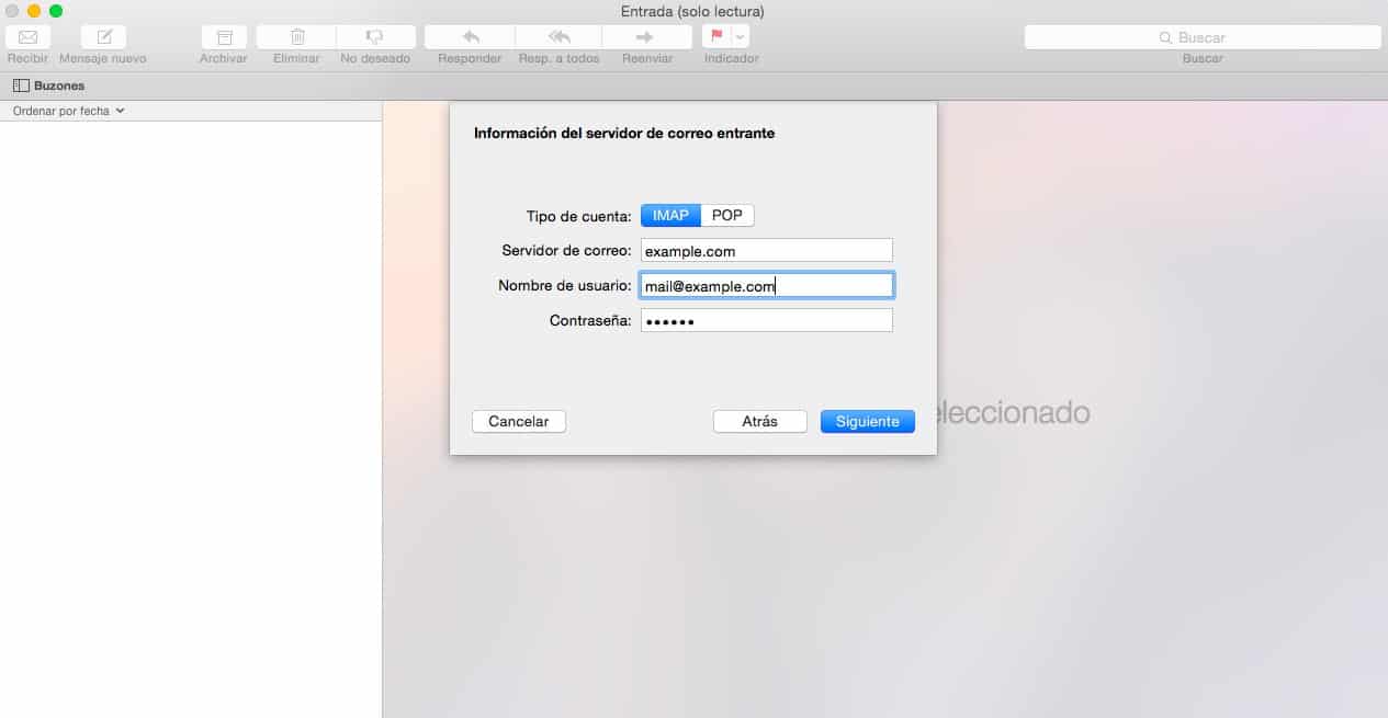 Acceso mediante Apple Mail 3
