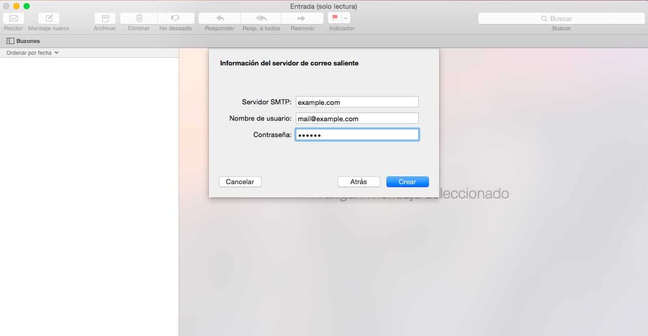 Acceso mediante Apple Mail 5