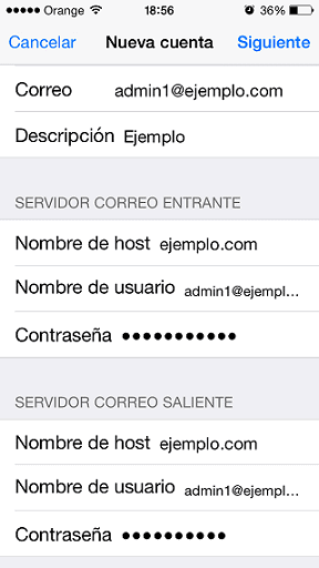 Acceso desde un iPhone 4