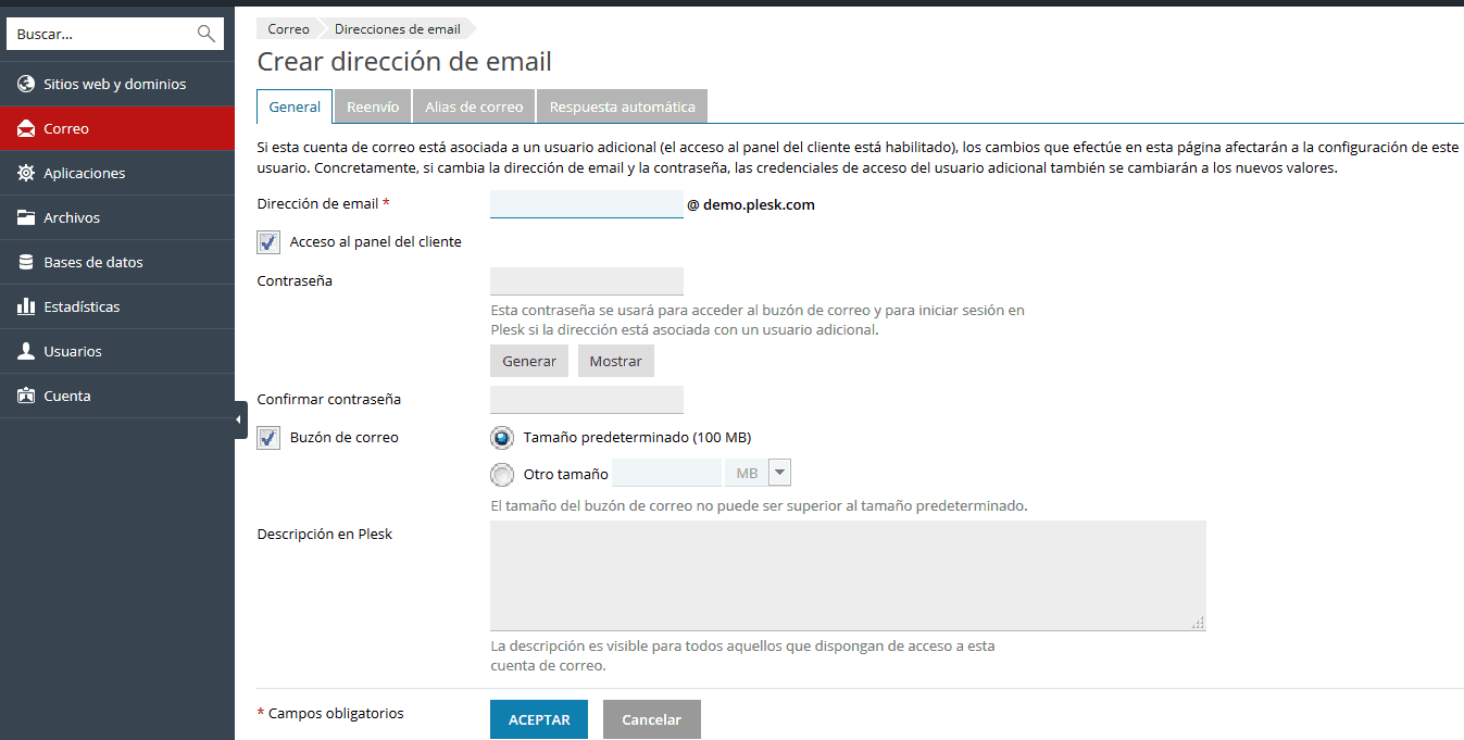 Cree una cuenta de correo